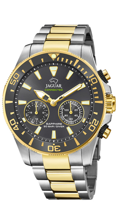 Jaguar - Connected - Herenhorloge met bi-color band en grijze wijzerplaat - J889/4 Jaguar - Connected - Herenhorloge met bi-color band en grijze wijzerplaat - J889/4