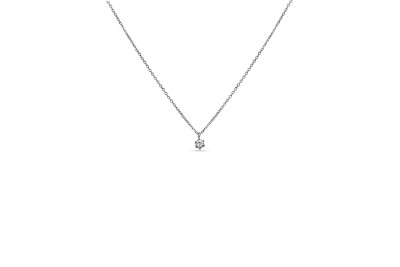 Ketting met hanger cz - 14kt wit goud - 20-00343-1055