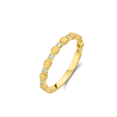 Ring in 18kt mat geel goud met briljant - 10R0078
