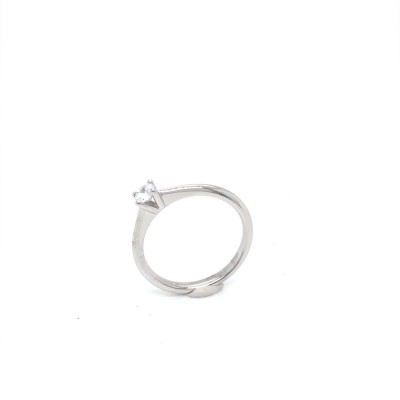 Ring solitair 14kt wit goud met zirkonium - 50-01236-1055F - maat 54