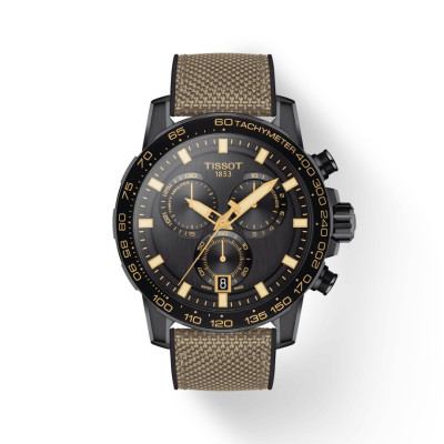Tissot - herenhorloge super sport chrone kaki band - T125.617.37.051.01