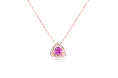 Hanger 18kt rood goud met briljant en Tourmalijn Pink - PX4839TR Hanger 18kt rood goud met briljant en Tourmalijn Pink - PX4839TR