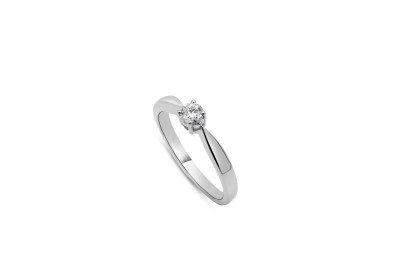 Verlovingsring - solitair - ring 18kt wit goud met briljant - 50-00523L-1275 - maat 52