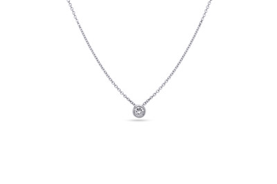 Ketting 18kt wit goud met hanger briljant 0,12ct - PX2746