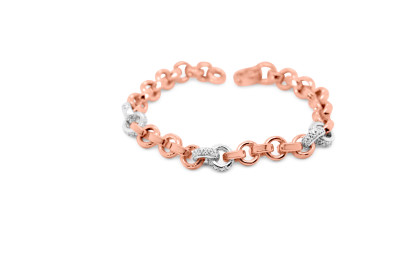 Armband zilver - rood - met zirkonium - BR317-1P Armband zilver - rood - met zirkonium - BR317-1P