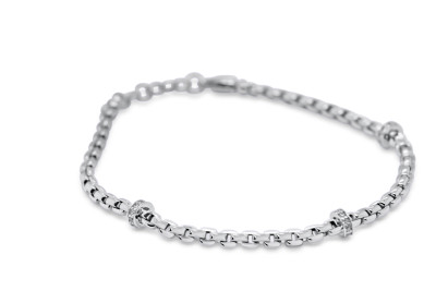 Armband 14kt wit goud met zirkonium Armband 14kt wit goud met zirkonium
