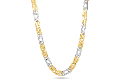 Herenketting 18kt goud - bi-color - op 55cm Herenketting 18kt goud - bi-color - op 55cm