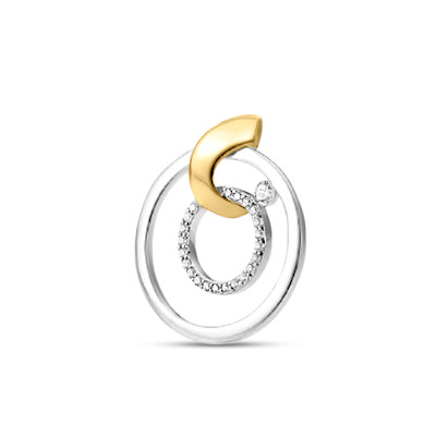 Hanger in 18kt wit en geel goud met briljant - 31-32006