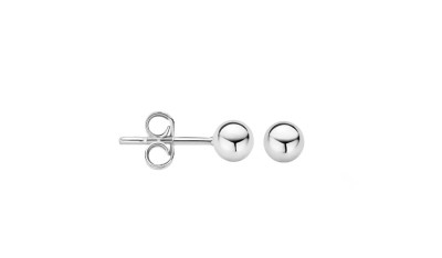 Oorstekers 14kt wit goud - bol 5mm - 30-00705-0055 Oorstekers 14kt wit goud - bol 5mm - 30-00705-0055
