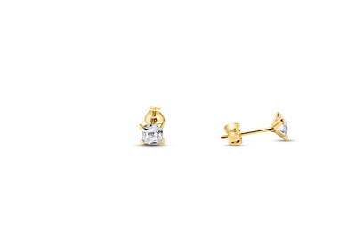 Oorstekers 18kt geel goud met vierkante zirkonium - 3mm - EN4083 Oorstekers 18kt geel goud met vierkante zirkonium - 3mm - EN4083