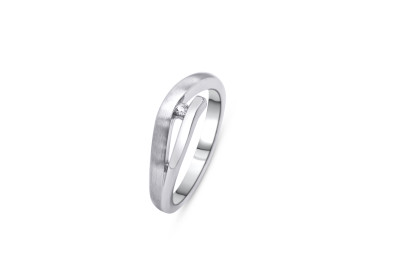 Ring 18kt wit goud met briljant - 50-00107-1275 - maat 54 Ring 18kt wit goud met briljant - 50-00107-1275 - maat 54