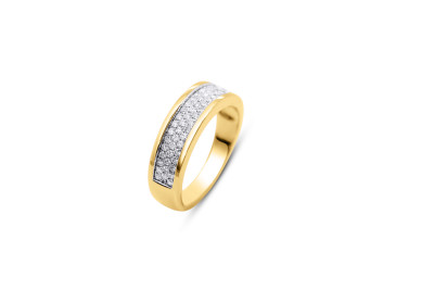 Ring 18kt goud bicolor met briljant - PC50-70006-1271 - maat 56