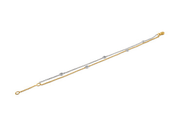Armband 18kt goud bi-color met briljant - 90-00106C-1272 Armband 18kt goud bi-color met briljant - 90-00106C-1272