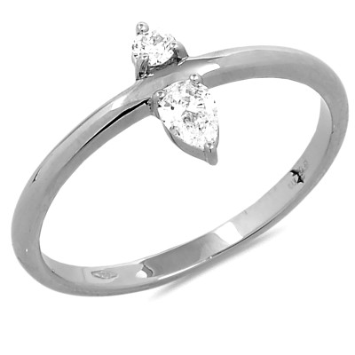 Ring 18kt wit goud met briljant - peer - VB6 - maat 54 Ring 18kt wit goud met briljant - peer - VB6 - maat 54