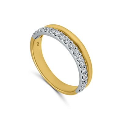 Ring in 18kt wit en geel goud met briljant - E10R0312B