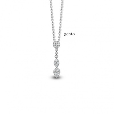 Gento - Halsketting met hanger in zilver met zirkonium - MB103 Gento - Halsketting met hanger in zilver met zirkonium - MB103