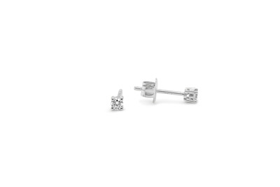Oorstekers 18kt wit goud met zirkonium - 30-00234-1075sl - extra zwaar slot Oorstekers 18kt wit goud met zirkonium - 30-00234-1075sl - extra zwaar slot