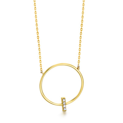 Lecarré - Halsketting met hanger in 18kt geel goud met briljant - GD112OA.00