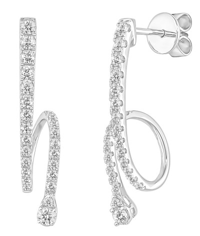 Oorhangers in 18kt wit goud met briljant - E10914 Oorhangers in 18kt wit goud met briljant - E10914