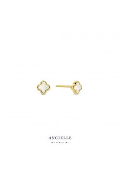 Aucielle - Oorknoppen in 18kt geel goud met parelmoer - AE0170C Aucielle - Oorknoppen in 18kt geel goud met parelmoer - AE0170C