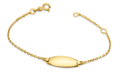Babynaamplaatje 18kt geel goud Babynaamplaatje 18kt geel goud