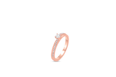 Verlovingsring - solitair - 18kt rood goud met briljant - RF3024 - op maat 54 Verlovingsring - solitair - 18kt rood goud met briljant - RF3024 - op maat 54