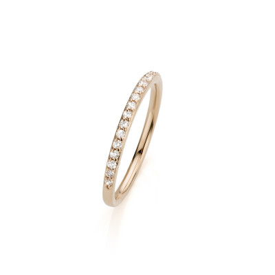Ring - trouwring - 18kt rood goud met briljant - RWL1277R Ring - trouwring - 18kt rood goud met briljant - RWL1277R
