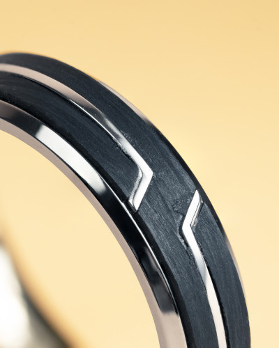 Gemini - Ring in titanium met carbon - REX01-64