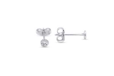 Oorstekers 18kt wit goud met briljant - EX6587 - 0,10ct Oorstekers 18kt wit goud met briljant - EX6587 - 0,10ct