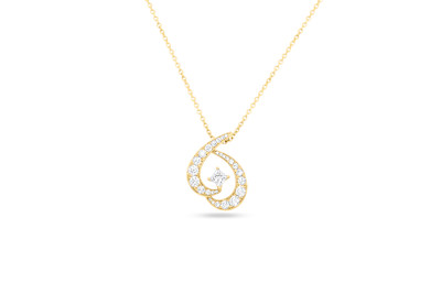 Giorgio Visconti - Halsketting met hanger in 18kt geel goud met briljant - GG39854