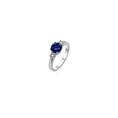 Ring zilver met zirkonium en blauwe zirkonium - 50-10612-1009-99 54 Ring zilver met zirkonium en blauwe zirkonium - 50-10612-1009-99 54