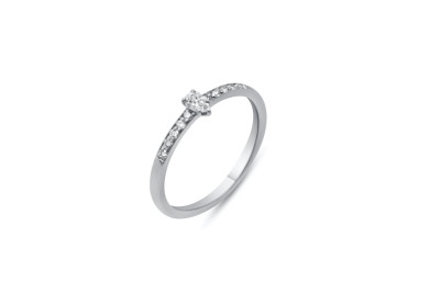 Ring - verlovingsring - Solitiar - 18kt wit goud met briljant - RWL1365W4-2 pear Ring - verlovingsring - Solitiar - 18kt wit goud met briljant - RWL1365W4-2 pear