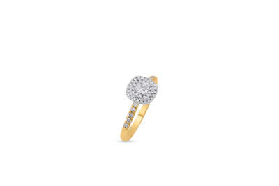 Verlovingsring - solitair - 18kt goud bi-color met briljant - RF4559 - op maat 54