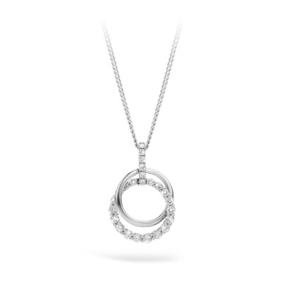 Ketting met hanger 18kt wit goud met briljant - LJP041W Ketting met hanger 18kt wit goud met briljant - LJP041W