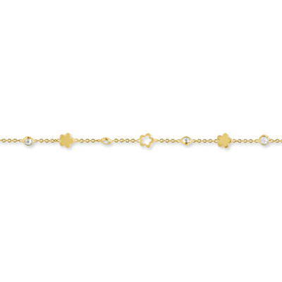 Armband in 18kt geel goud met hartjes en zirkonium - B11A11315G
