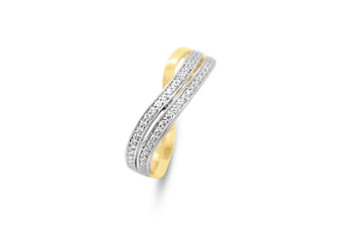 Ring 14kt goud bi-color met zirkonium - maat 56 - 50-00286-1052