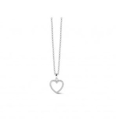 Orage - zilver ketting met hanger hartje met zirkonium - K/4736/45 Orage - zilver ketting met hanger hartje met zirkonium - K/4736/45