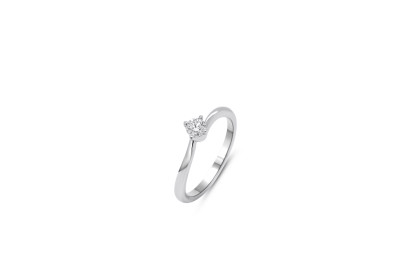 Verlovingsring - solitair - 18kt wit goud met briljant - RF4713 - op maat 54 Verlovingsring - solitair - 18kt wit goud met briljant - RF4713 - op maat 54
