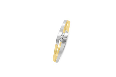 Ring 14kt goud bi-color met zirkonium - maat 54  - 50-00297-1052