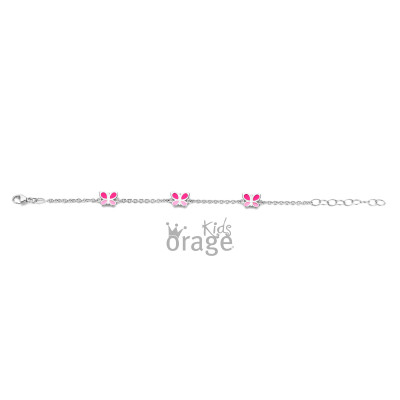 Orage - Armband in zilver met roze vlindertjes - K2525