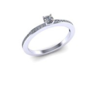Verlovingsring - solitair - ring 18kt wit goud met briljant - 41-31303 - maat 53 Verlovingsring - solitair - ring 18kt wit goud met briljant - 41-31303 - maat 53
