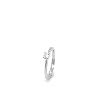 Ring solitair 14kt wit goud met zirkonium - 50-01236-1055F - maat 54