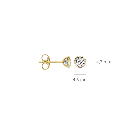 Blush - Oorknoppen in 14kt geel goud met zirkonium - 7257YZI Blush - Oorknoppen in 14kt geel goud met zirkonium - 7257YZI