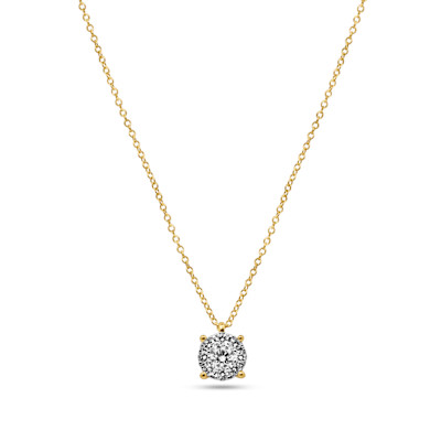 Halsketting met hanger in 18kt wit en geel goud - E10C0310B Halsketting met hanger in 18kt wit en geel goud - E10C0310B