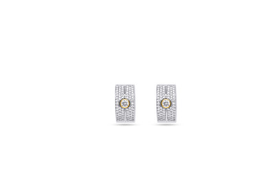 Giorgio Visconti - creolen - 18kt goud bi-color met briljant - BY40202 Giorgio Visconti - creolen - 18kt goud bi-color met briljant - BY40202