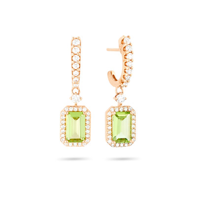 Oorhangers in 18kt geel goud met peridot - E2906MY201 Oorhangers in 18kt geel goud met peridot - E2906MY201
