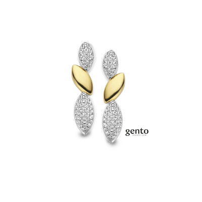 Gento - Oorhangers in meerkleurig zilver met zirkonium - PB02 Gento - Oorhangers in meerkleurig zilver met zirkonium - PB02