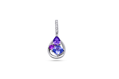 Hanger in zilver met gekleurde zirkonium - 350067 Hanger in zilver met gekleurde zirkonium - 350067