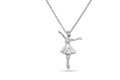 Hanger ballerina met ketting zilver - 42cm - 45cm - 20-10229-071-99 Hanger ballerina met ketting zilver - 42cm - 45cm - 20-10229-071-99