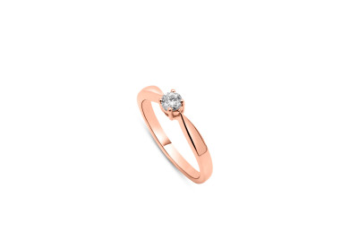 Verlovingsring - solitair - 18kt rood goud met briljant - 50-00523L-1276 - maat 52 Verlovingsring - solitair - 18kt rood goud met briljant - 50-00523L-1276 - maat 52